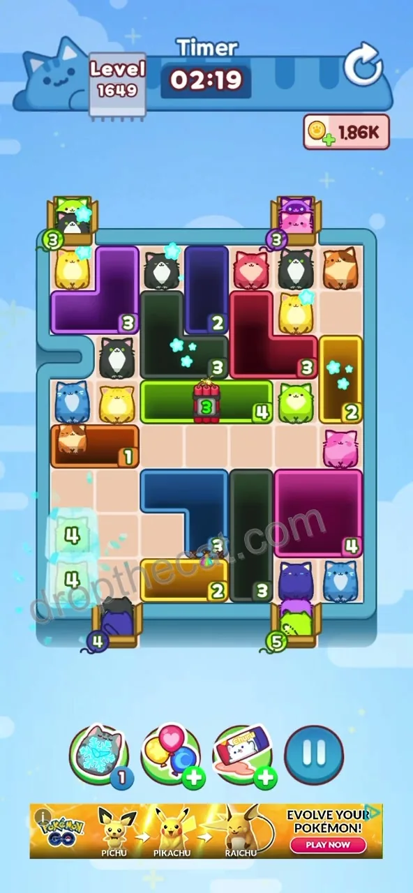 Drop The Cat Level 1649