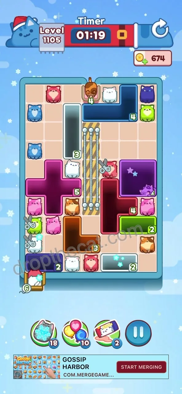 Drop The Cat Level 1105