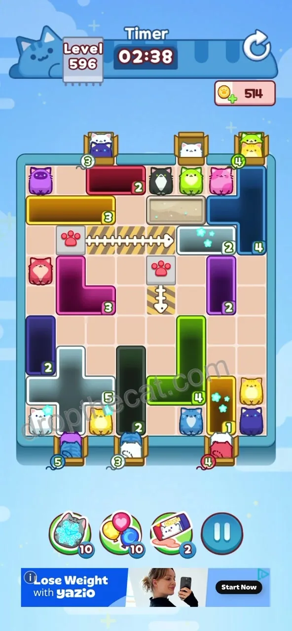 Drop The Cat Level 596 step 1