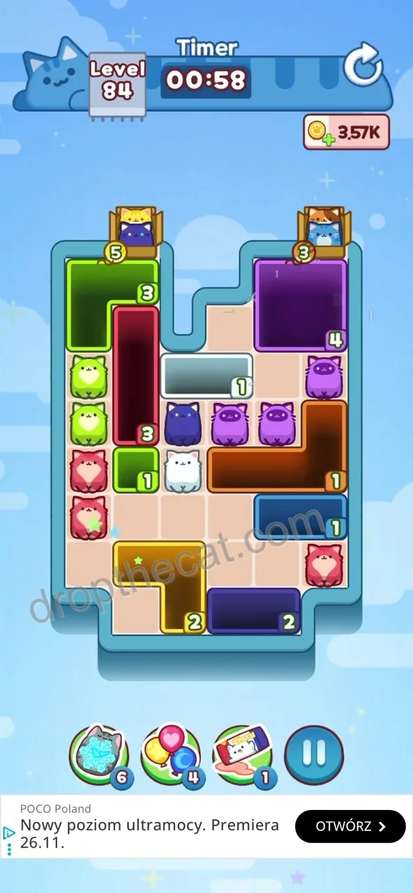 Drop The Cat Level 84 step 2