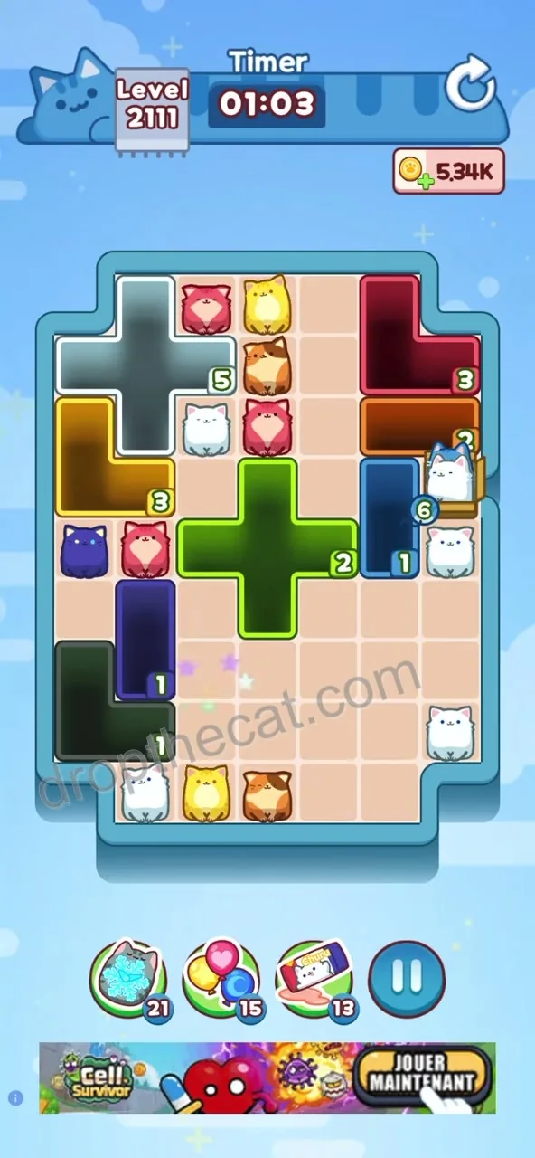 Drop The Cat Level 2111 step 3