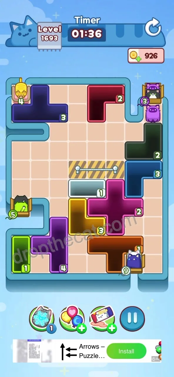 Drop The Cat Level 1693 step 3