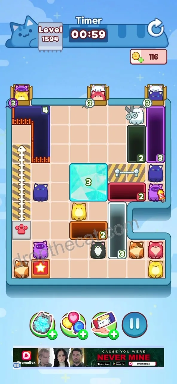 Drop The Cat Level 1594 step 1