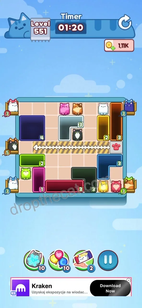 Drop The Cat Level 551 step 1
