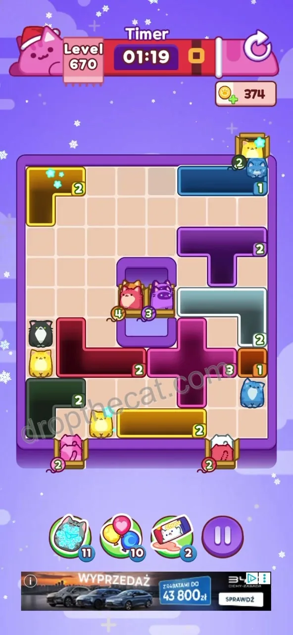Drop The Cat Level 670 step 2
