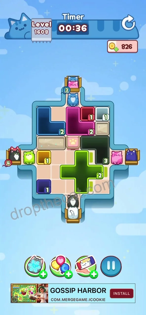 Drop The Cat Level 1608 step 1