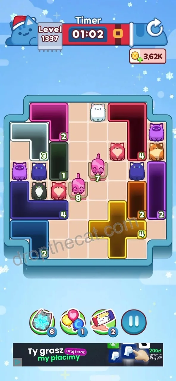 Drop The Cat Level 1337 step 1