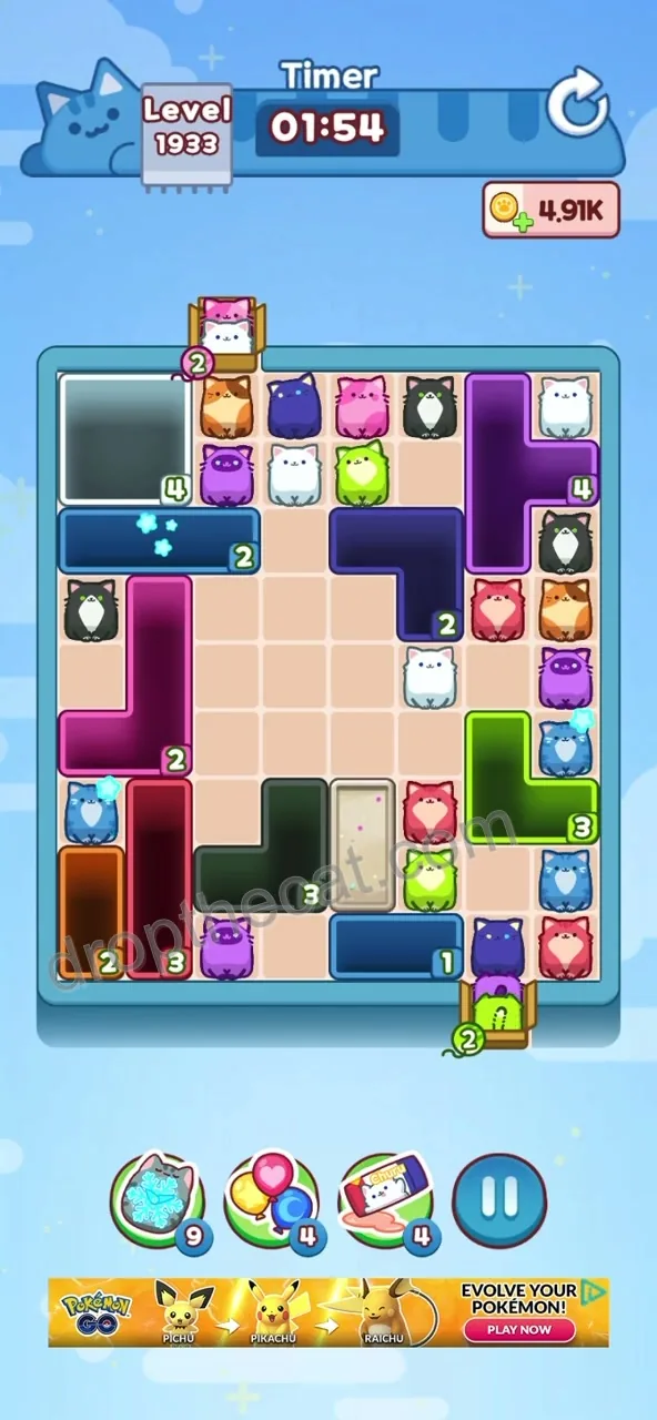 Drop The Cat Level 1933 step 1