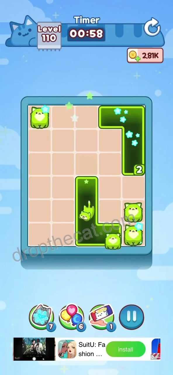 Drop The Cat Level 110 step 3