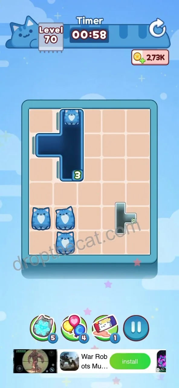 Drop The Cat Level 70 step 2