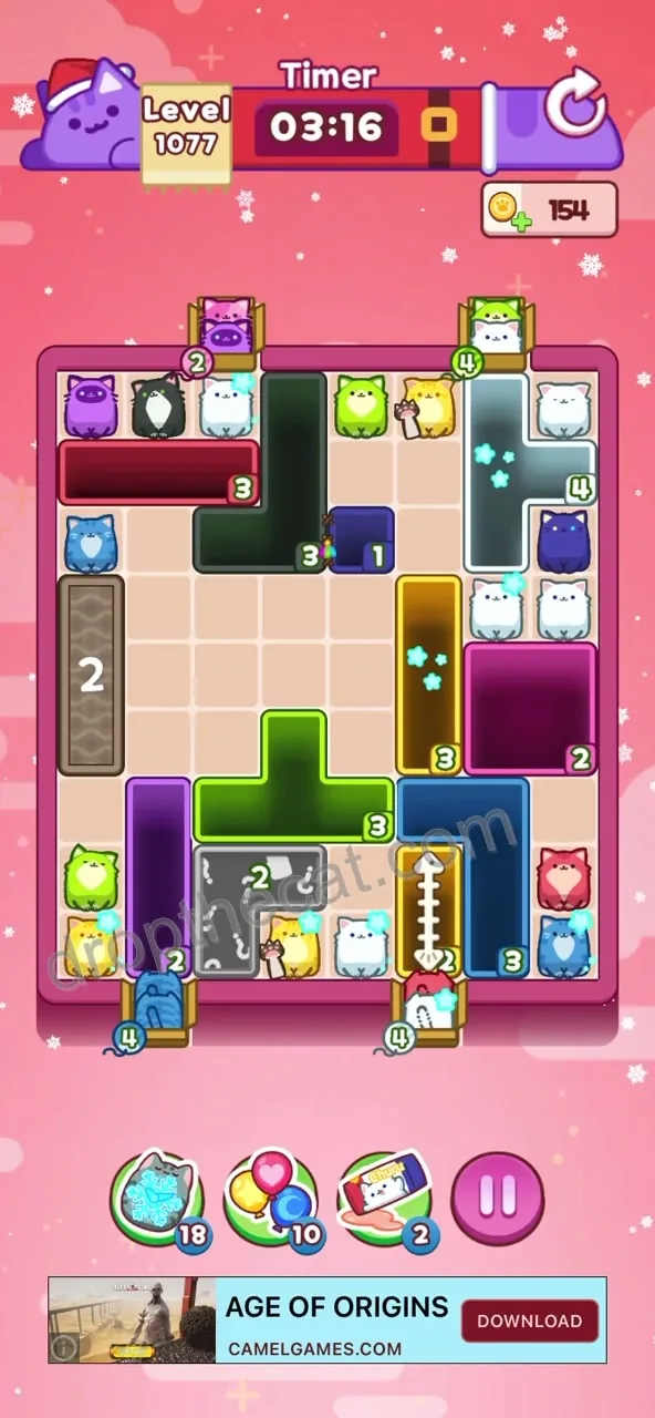 Drop The Cat Level 1077 step 1