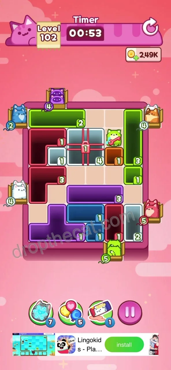 Drop The Cat Level 102 step 2