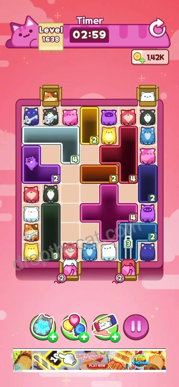 Drop The Cat Level 1638