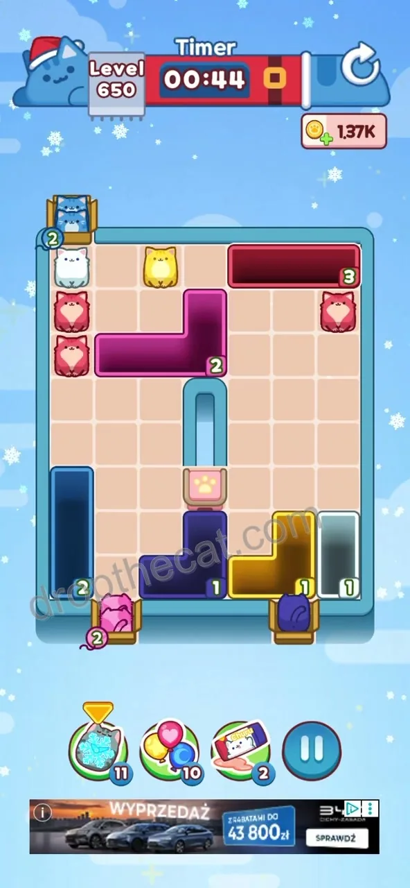 Drop The Cat Level 650 step 2