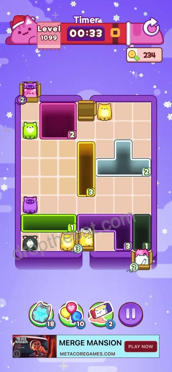 Drop The Cat Level 1099 step 3