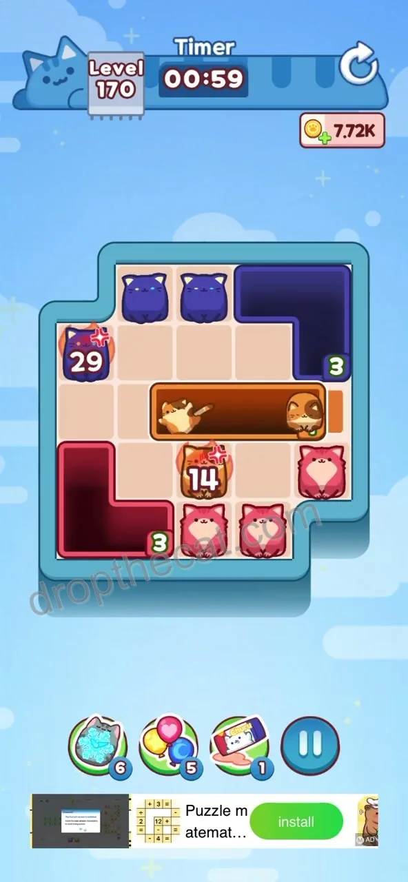 Drop The Cat Level 170 step 2