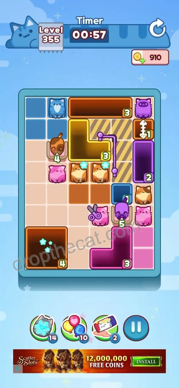 Drop The Cat Level 355 step 1