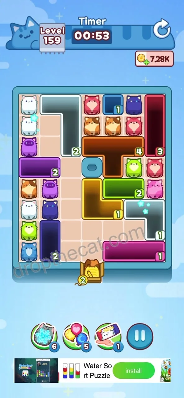 Drop The Cat Level 159 step 2