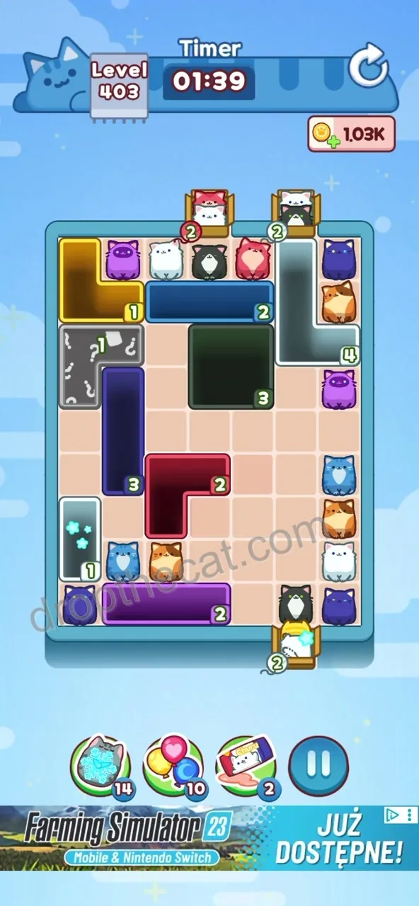 Drop The Cat Level 403 step 2