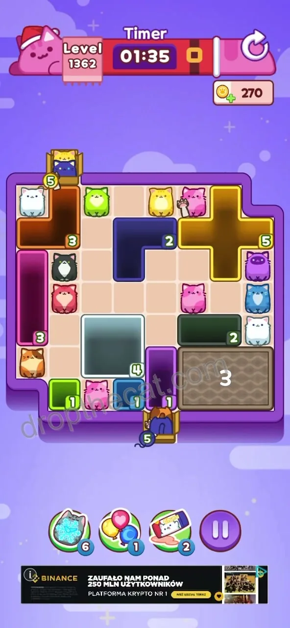 Drop The Cat Level 1362 step 1
