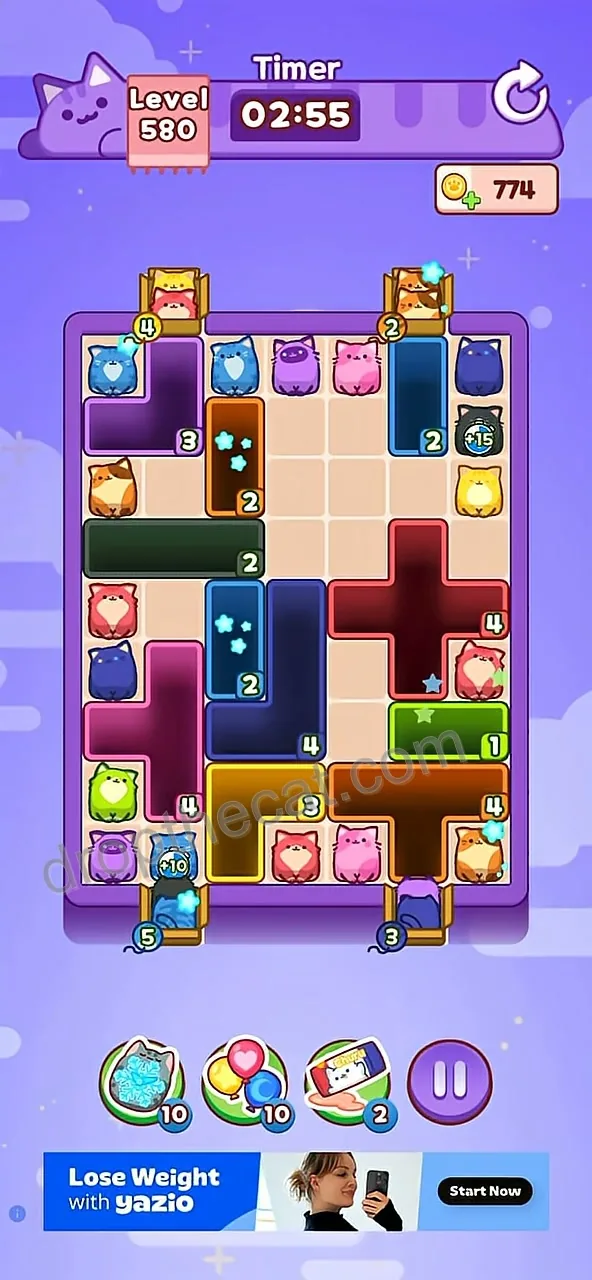 Drop The Cat Level 580 step 1