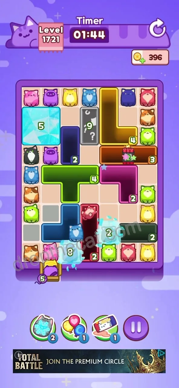 Drop The Cat Level 1721 step 1