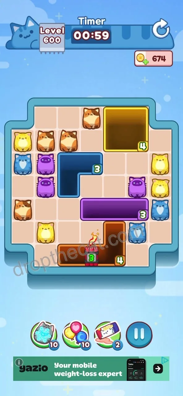 Drop The Cat Level 600 step 1