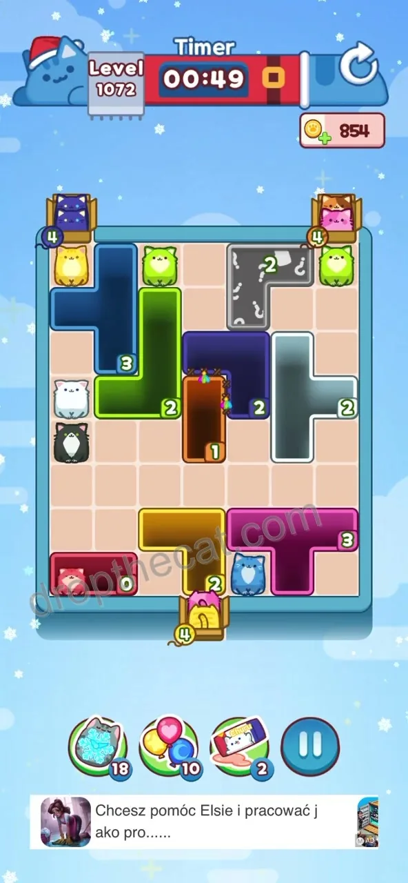 Drop The Cat Level 1072 step 2