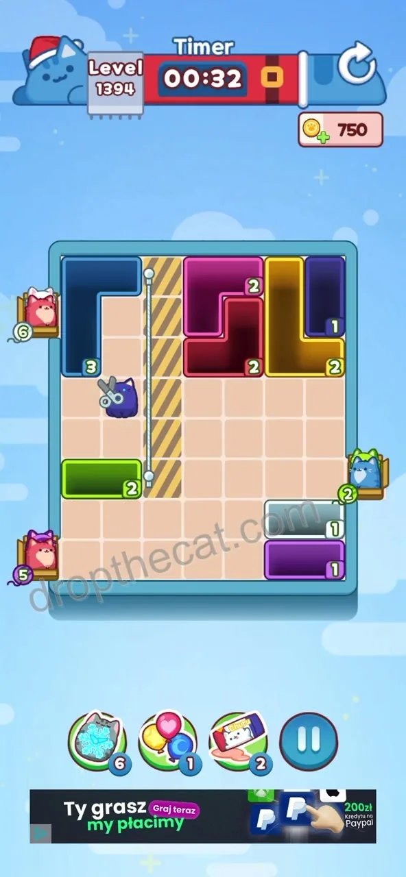 Drop The Cat Level 1394 step 3