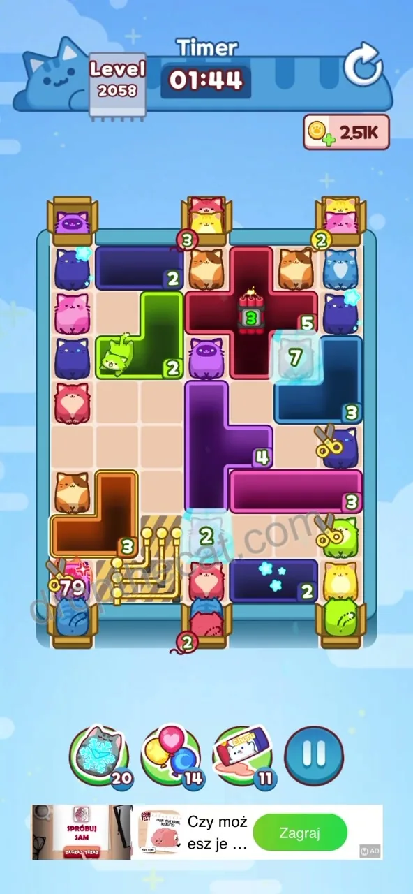 Drop The Cat Level 2058