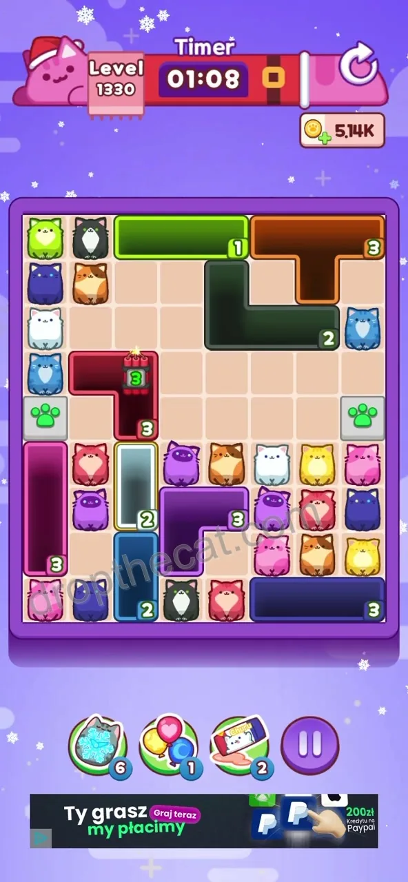 Drop The Cat Level 1330 step 1