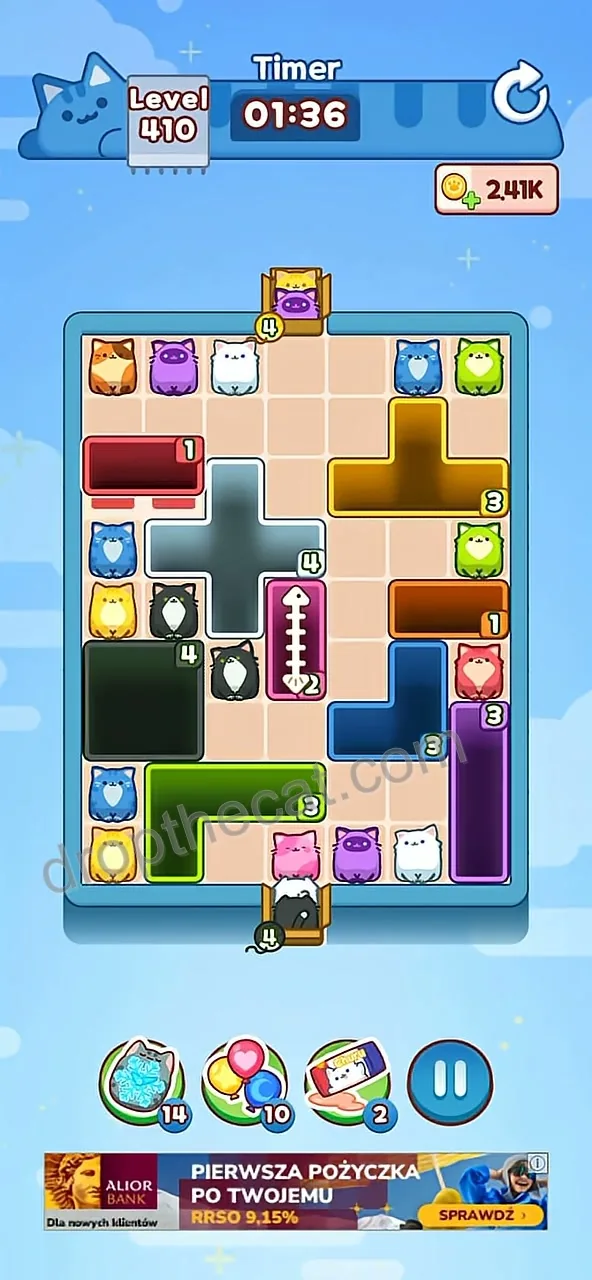 Drop The Cat Level 410 step 1