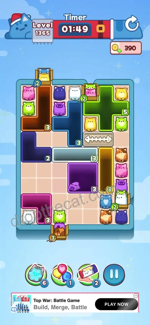 Drop The Cat Level 1365 step 1
