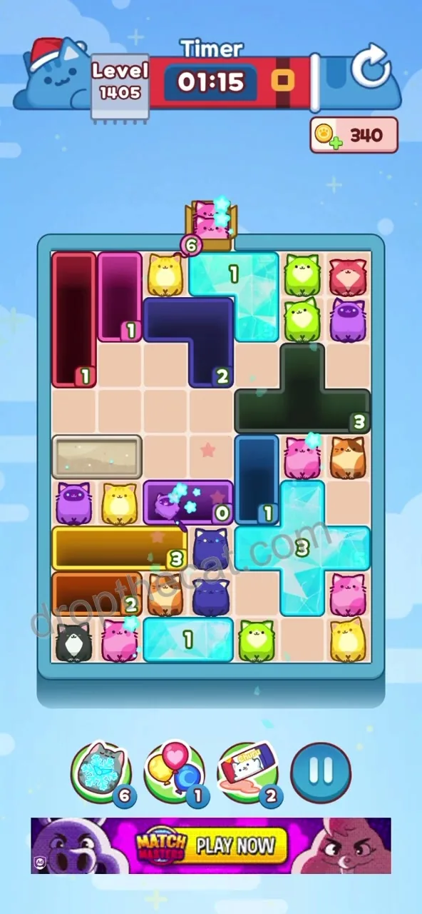 Drop The Cat Level 1405 step 1