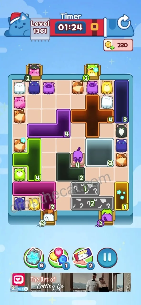 Drop The Cat Level 1361 step 1