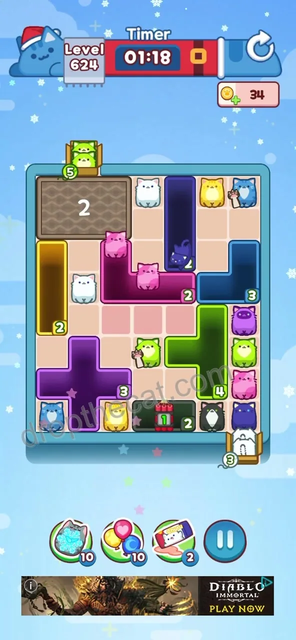 Drop The Cat Level 624 step 1