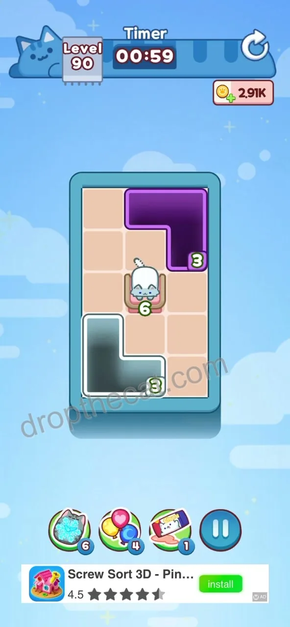 Drop The Cat Level 90