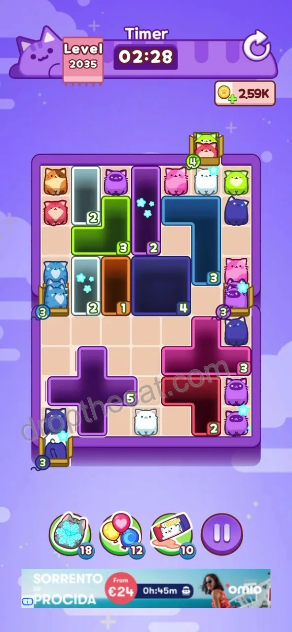 Drop The Cat Level 2035 step 2