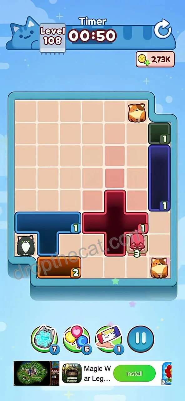 Drop The Cat Level 108 step 4
