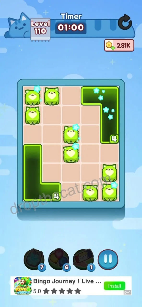 Drop The Cat Level 110 step 1