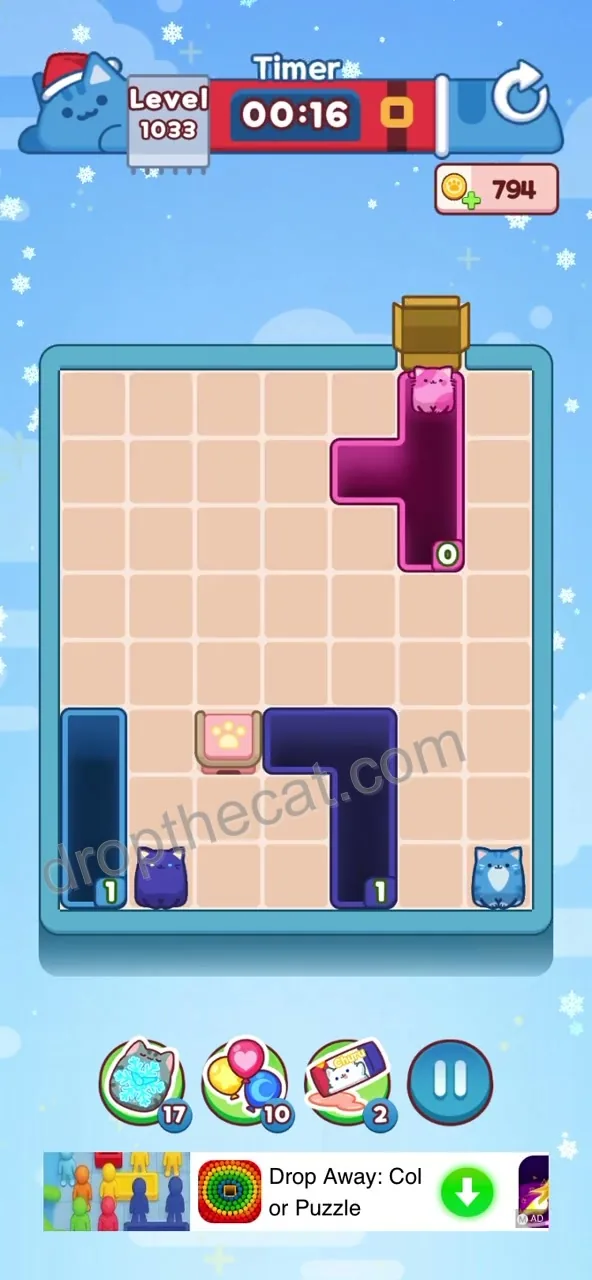 Drop The Cat Level 1033 step 3
