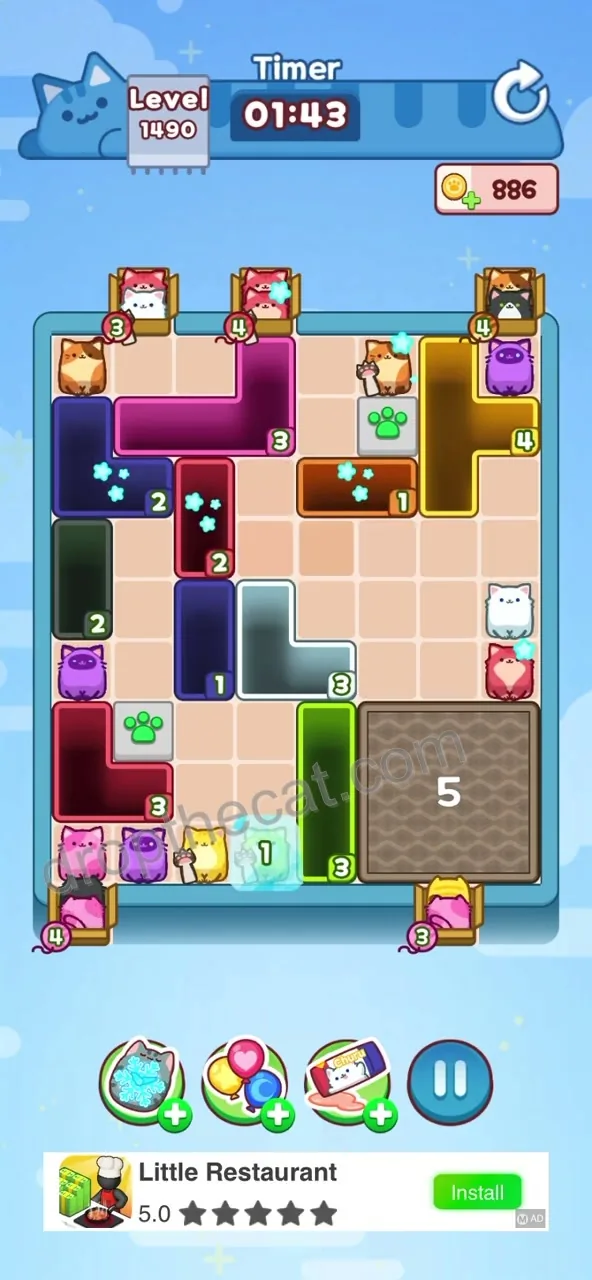 Drop The Cat Level 1490 step 2