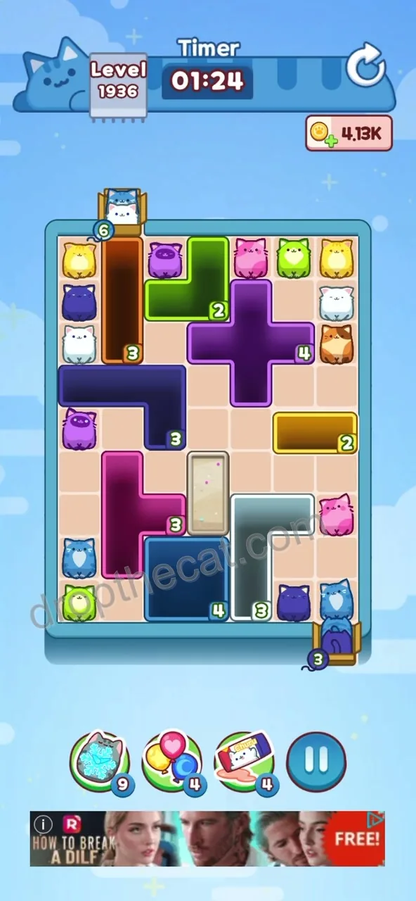 Drop The Cat Level 1936 step 2