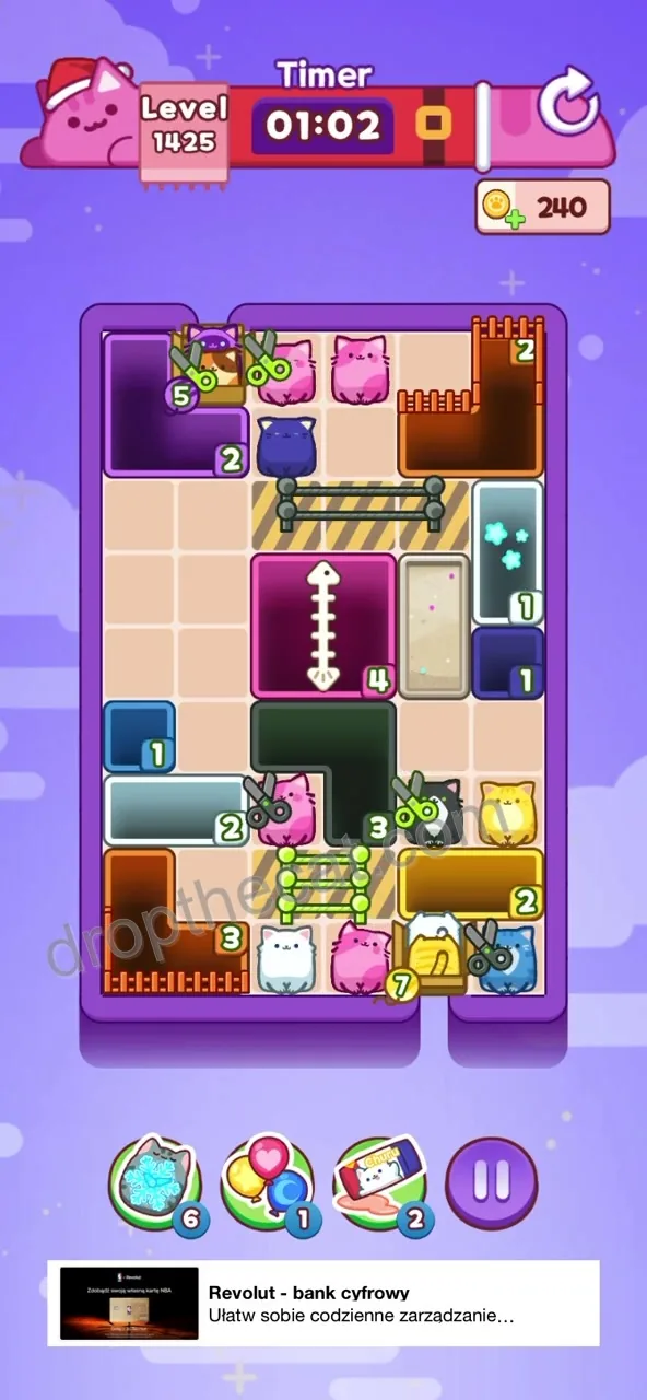 Drop The Cat Level 1425 step 1