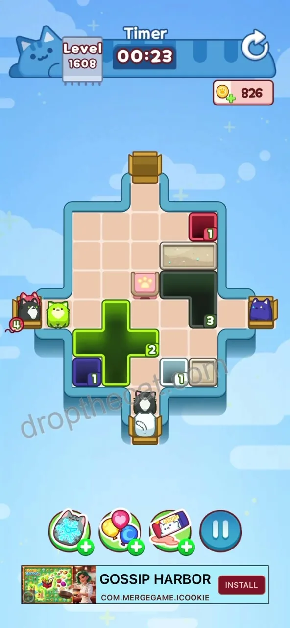 Drop The Cat Level 1608 step 2
