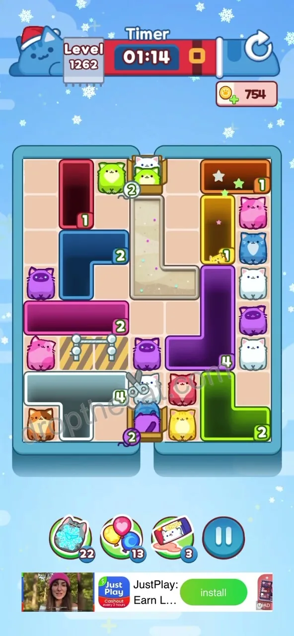 Drop The Cat Level 1262 step 2
