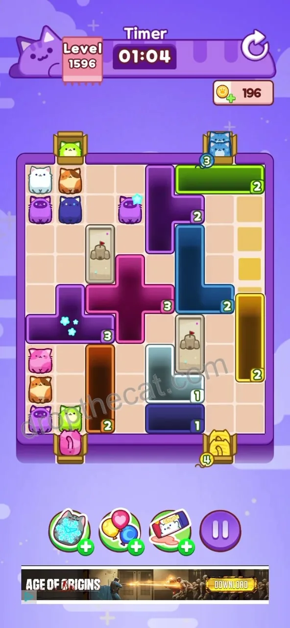 Drop The Cat Level 1596 step 2