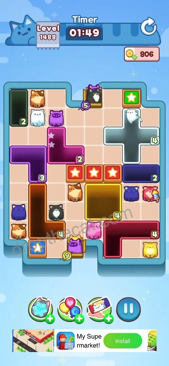 Drop The Cat Level 1488