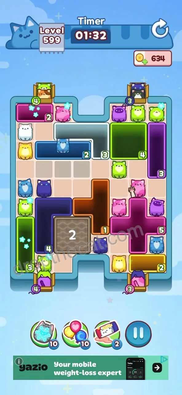 Drop The Cat Level 599 step 1