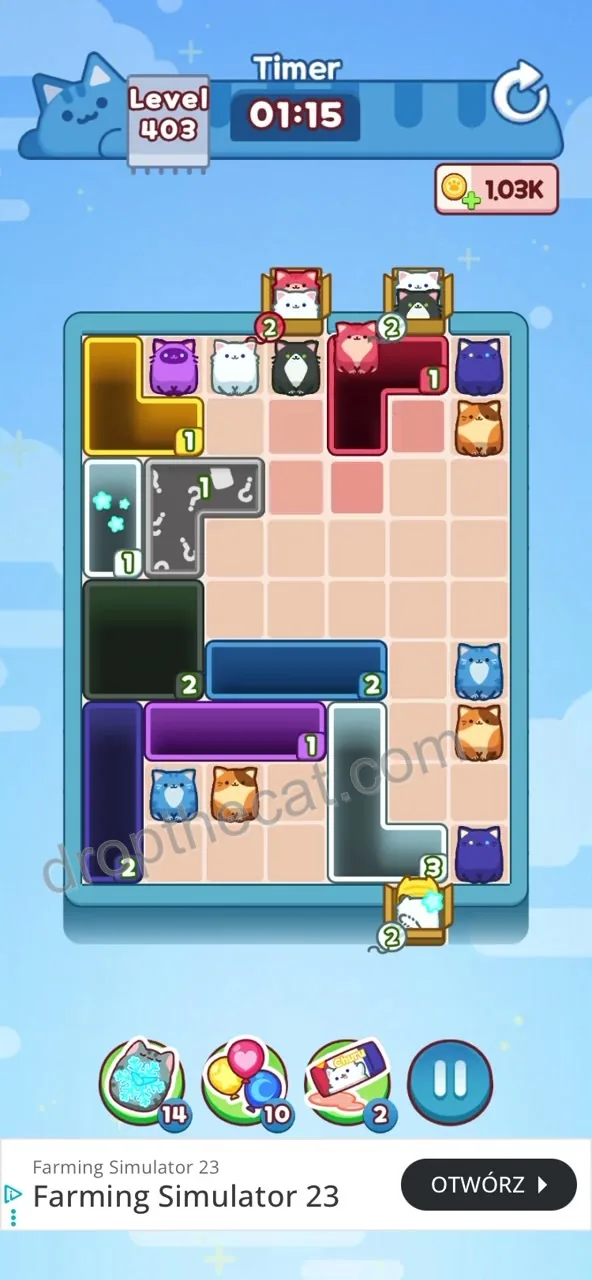 Drop The Cat Level 403 step 3